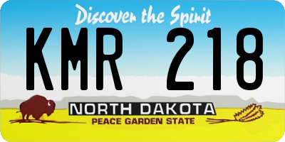 ND license plate KMR218