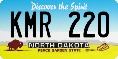 ND license plate KMR220