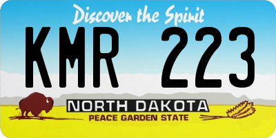 ND license plate KMR223