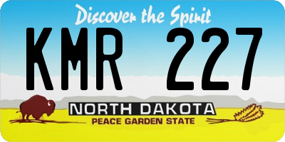 ND license plate KMR227