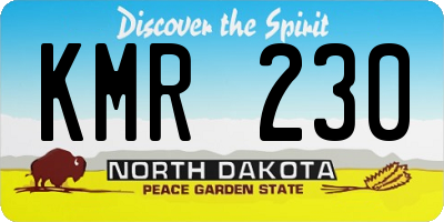 ND license plate KMR230