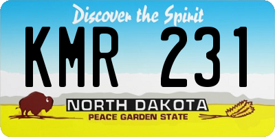 ND license plate KMR231