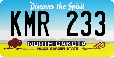 ND license plate KMR233