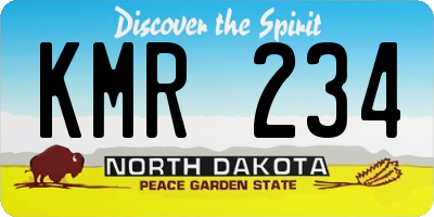 ND license plate KMR234