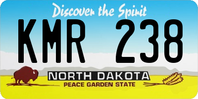 ND license plate KMR238