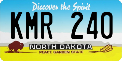 ND license plate KMR240