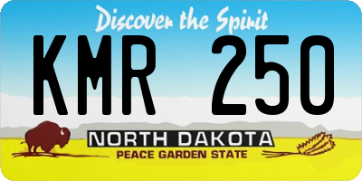 ND license plate KMR250