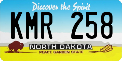 ND license plate KMR258