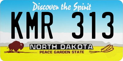 ND license plate KMR313