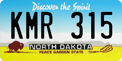 ND license plate KMR315