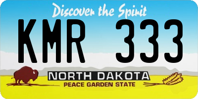 ND license plate KMR333