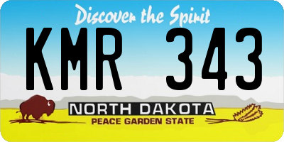 ND license plate KMR343