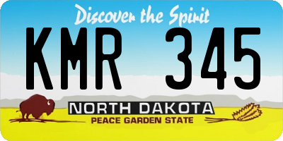 ND license plate KMR345