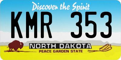 ND license plate KMR353