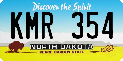 ND license plate KMR354