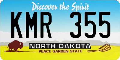 ND license plate KMR355