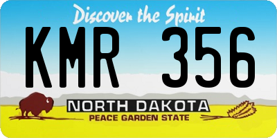 ND license plate KMR356