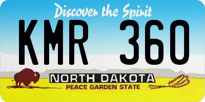 ND license plate KMR360
