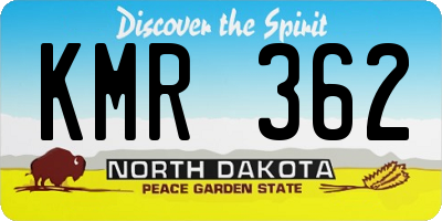 ND license plate KMR362