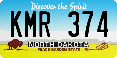 ND license plate KMR374