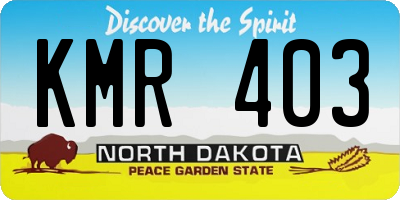 ND license plate KMR403