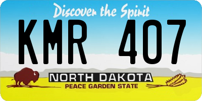 ND license plate KMR407