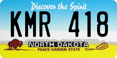 ND license plate KMR418