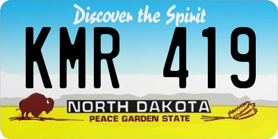 ND license plate KMR419