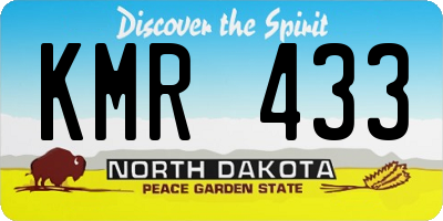 ND license plate KMR433