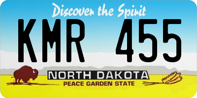 ND license plate KMR455