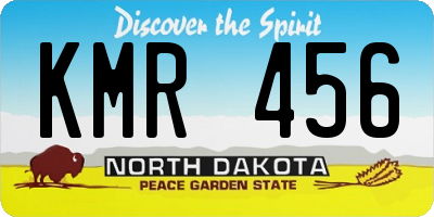ND license plate KMR456