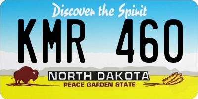 ND license plate KMR460