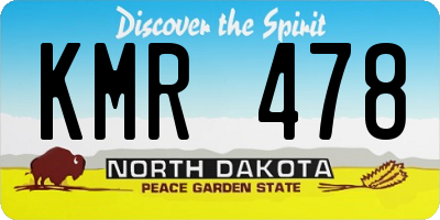 ND license plate KMR478