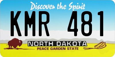 ND license plate KMR481
