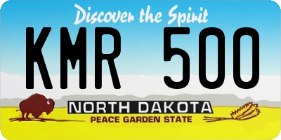 ND license plate KMR500
