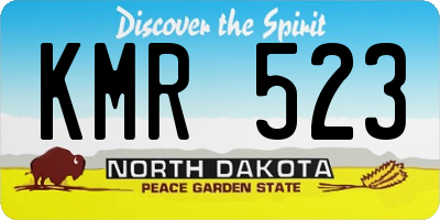 ND license plate KMR523