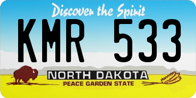 ND license plate KMR533