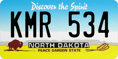 ND license plate KMR534