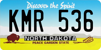 ND license plate KMR536