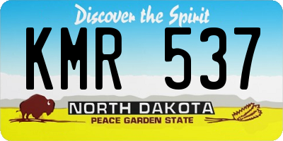 ND license plate KMR537