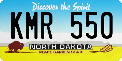 ND license plate KMR550