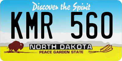 ND license plate KMR560