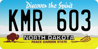 ND license plate KMR603