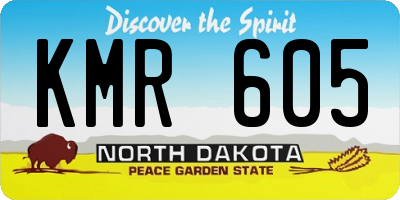ND license plate KMR605