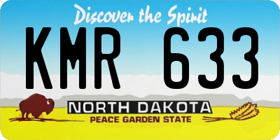 ND license plate KMR633