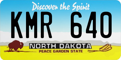 ND license plate KMR640