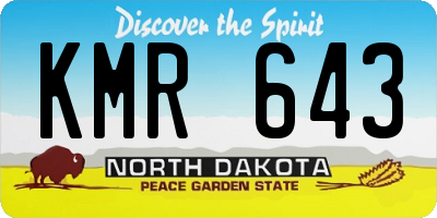 ND license plate KMR643