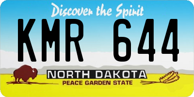 ND license plate KMR644
