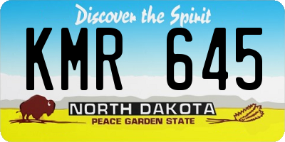 ND license plate KMR645