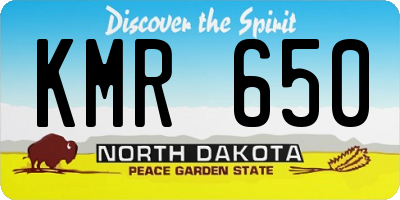 ND license plate KMR650